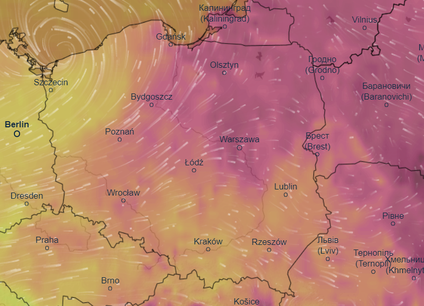 Mapa pogodowa Polski