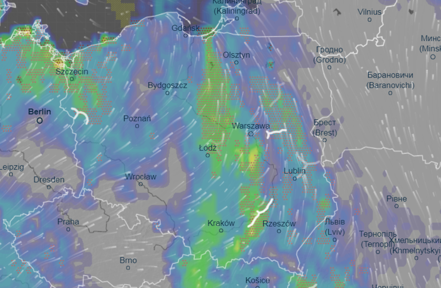 Mapa burzowa Polski