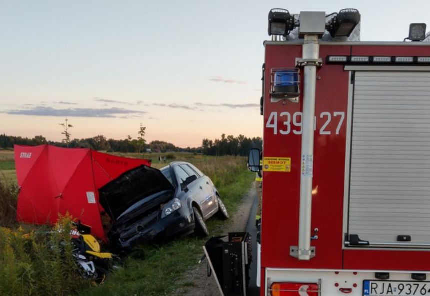 wypadek, w którym zginął motocyklista