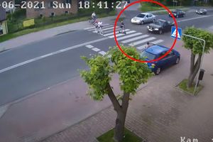 wypadek na przejściu dla pieszych