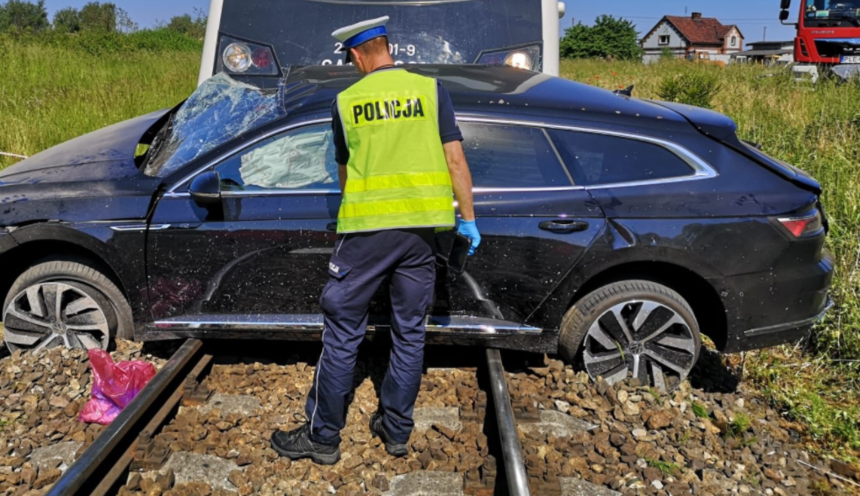 Wypadek na przejeździe kolejowym