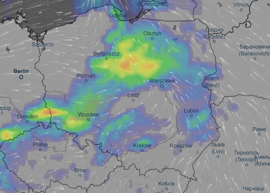Mapa pogodowa Polski