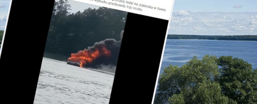 Eksplozja motorówki na jeziorze Jeziorak