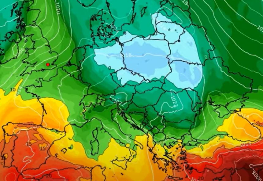 Mapa pogodowa Europy