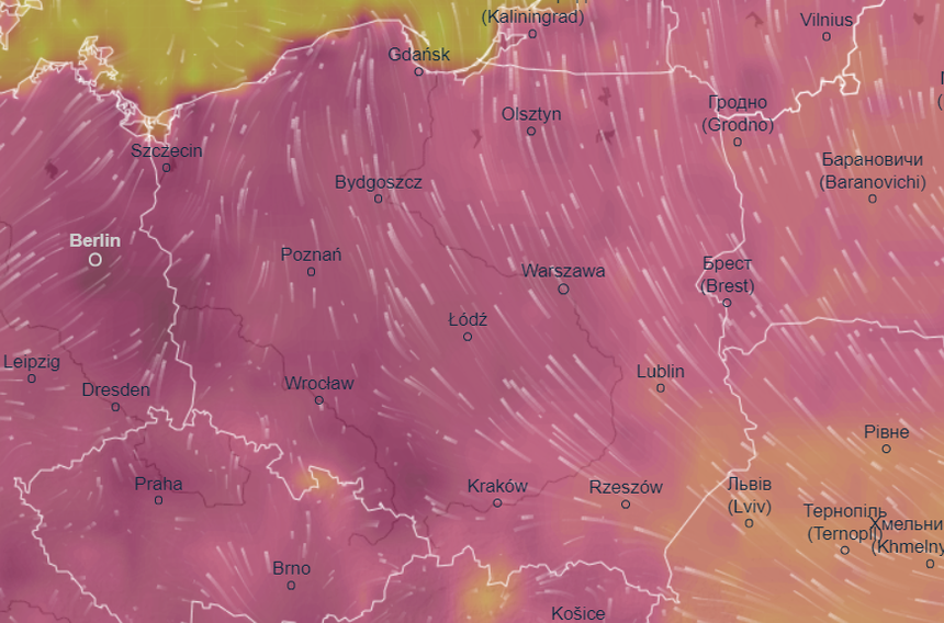 Mapa pogodowa Polski