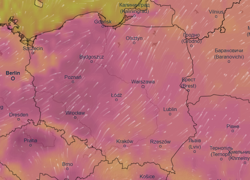 Mapa pogodowa Polski