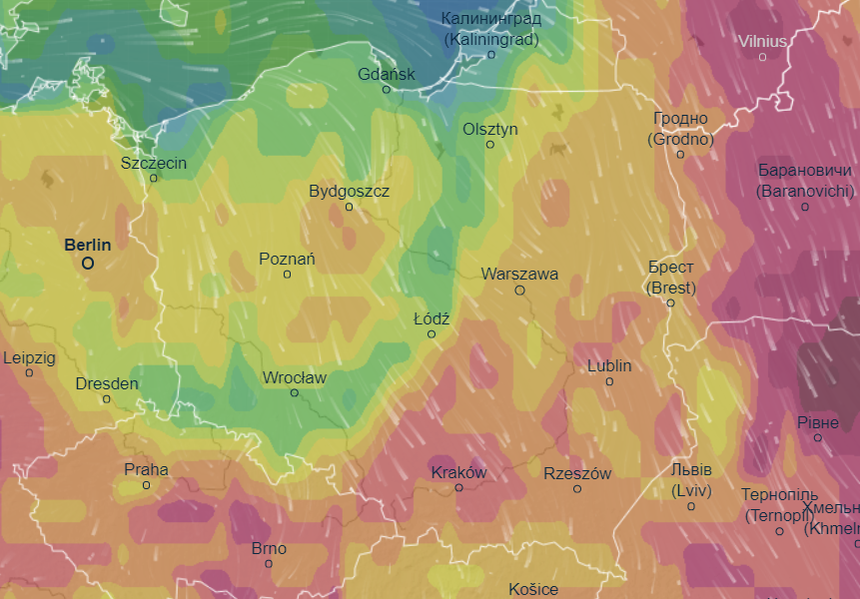 Mapa burzowa Polski