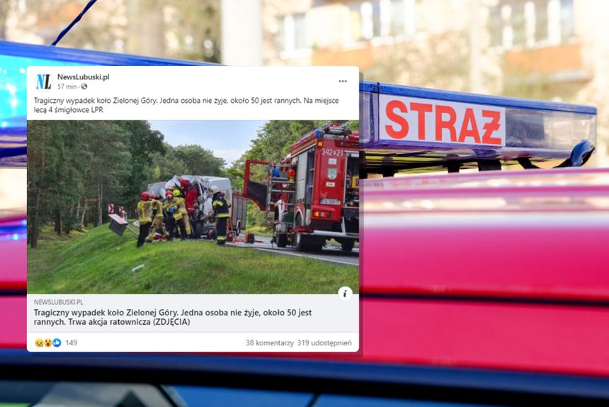 Wypadek koło Zielonej Góry