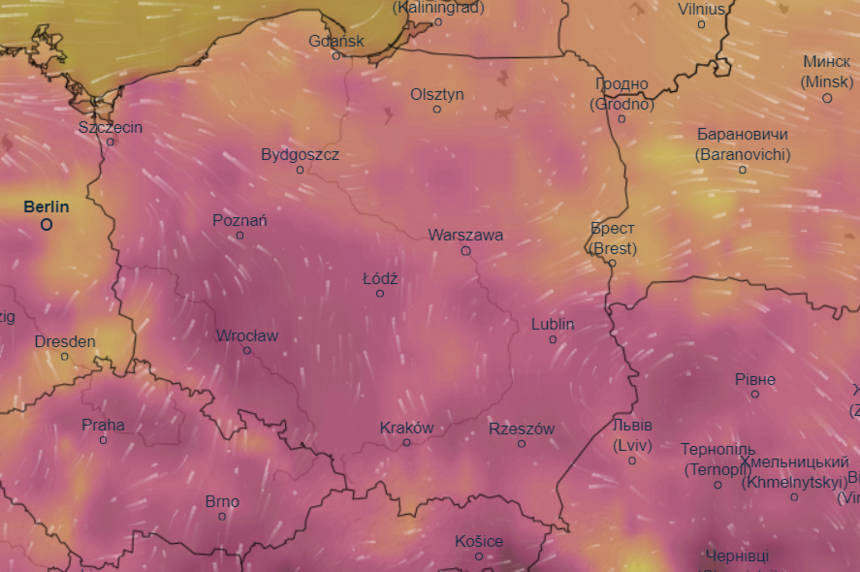 Mapa pogodowa Polski 