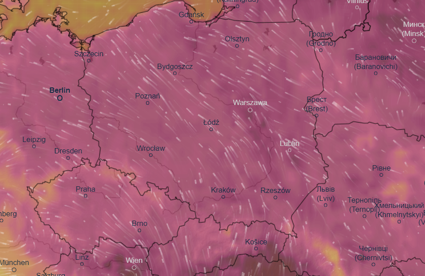 Mapa pogodowa Polski