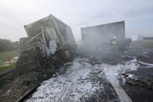 pożar ciężarówki na S8