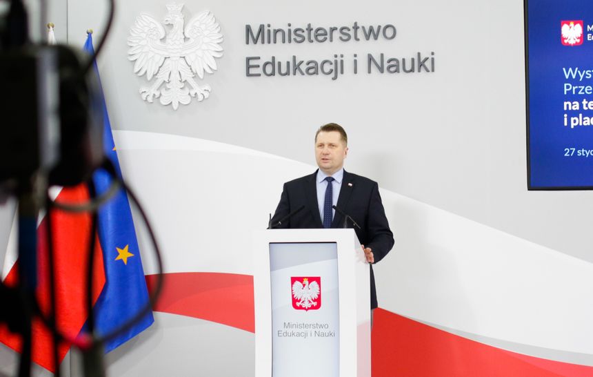 Konferencja ministra edukacji Przemysława Czarnka