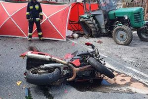 wypadek motocyklisty k. Konina