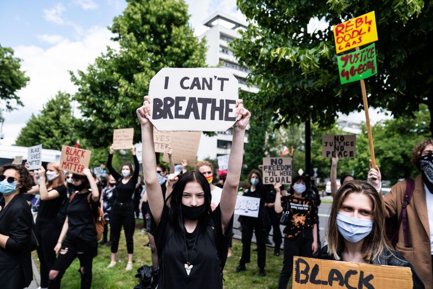 Protest Black Lives Matter przed ambasadą USA