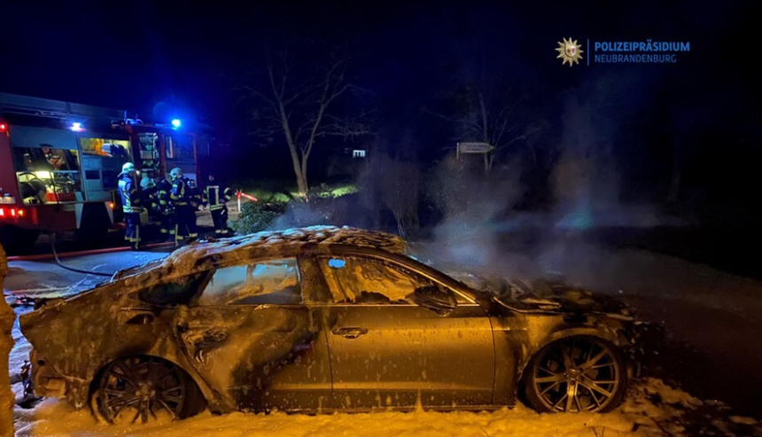 Samochód na polskich rejestracjach podpalony w Niemczech