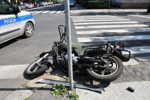 Łódź wypadek motocyklisty