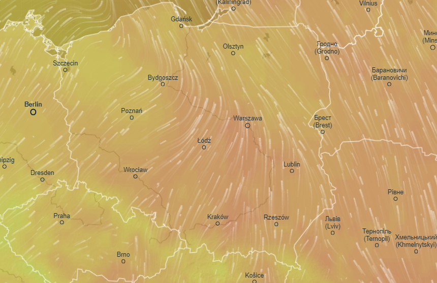Mapa pogodowa Polski 