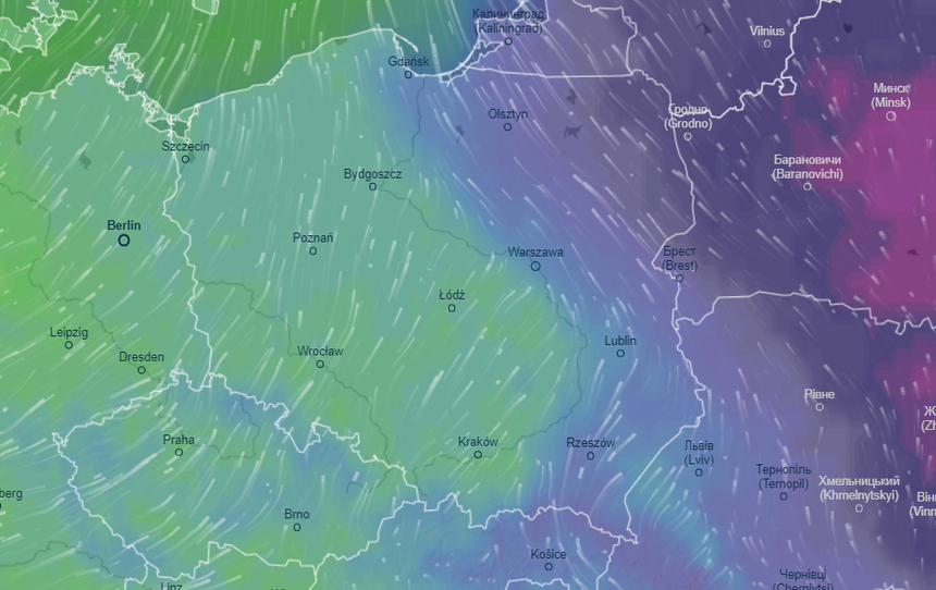 Mapa pogodowa Polski 