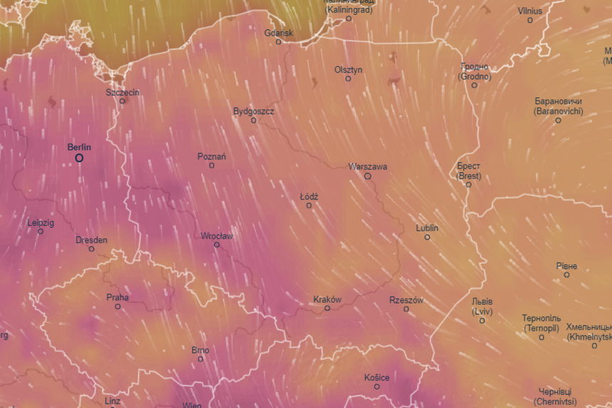 Mapa pogodowa Polski