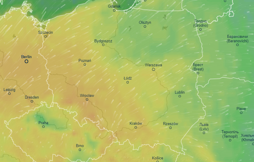 Mapa pogodowa Polski 