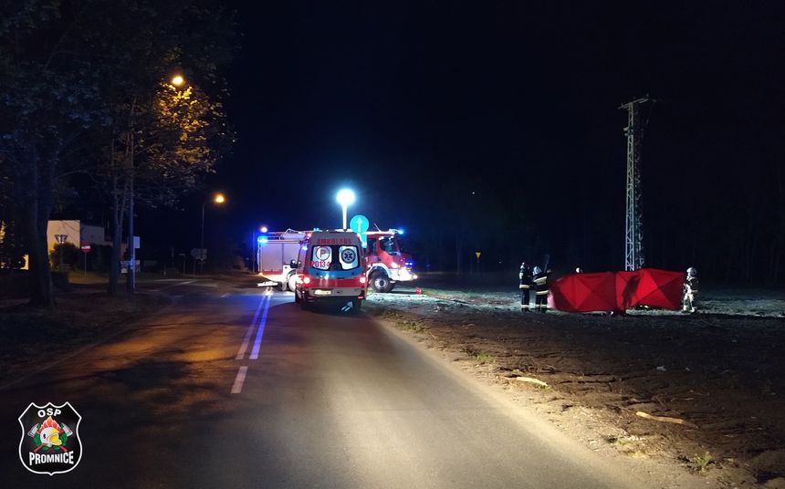 Bedrusko k. Poznania. 17-latek wszedł na słup energetyczny. Rażony prądem spadł z wys.15 metrów