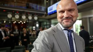 Rafał Brzoska, szef InPostu, na warszawskiej giełdzie