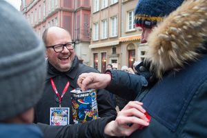 Paweł Adamowicz podczas WOŚP w styczniu 2019 roku