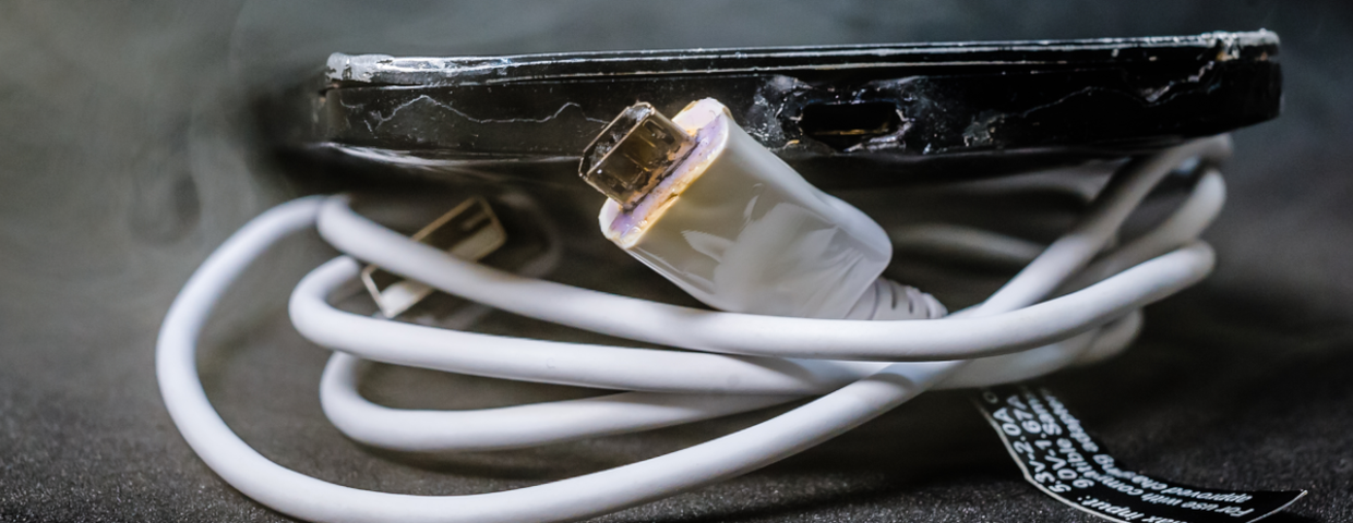 Ładowanie telefonu, zwarcie i pożar