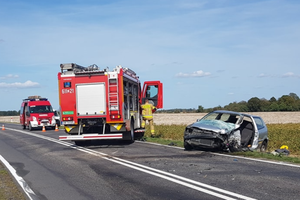 Wypadek k. Złotoryi na Dolnym Śląsku. Kierowca zderzył się z betoniarką