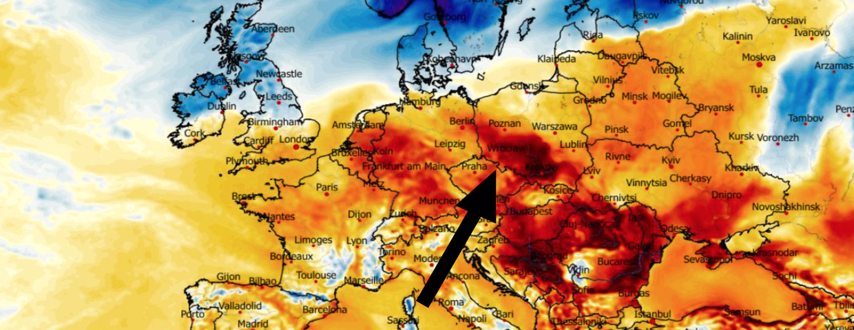 Anomalia temperatury mierzona na wysokości 2 m nad powierzchnią gruntu 12.02