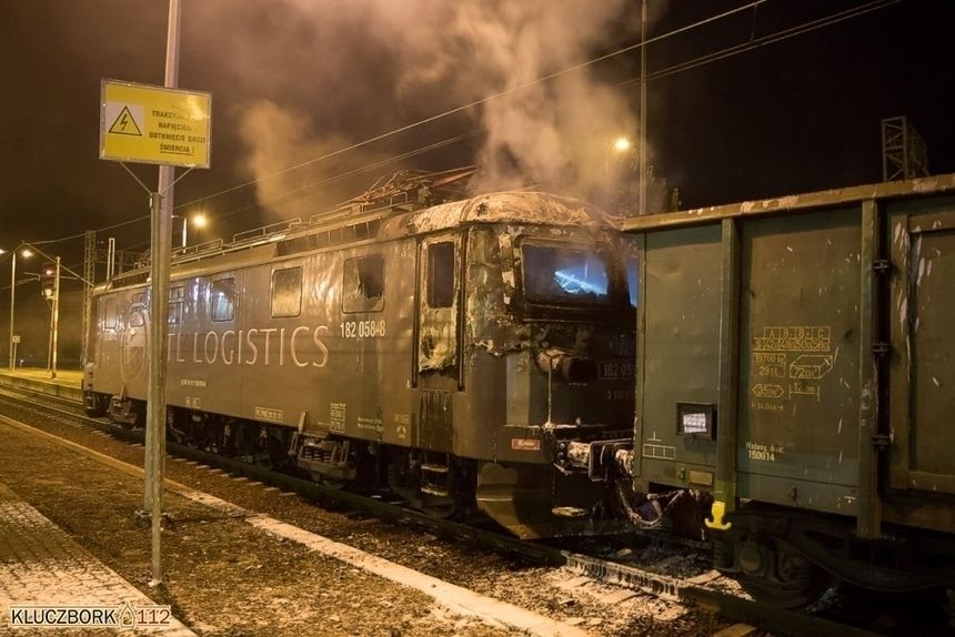 Kluczbork. Pijany maszynista wjechał na stację płonącym pociągiem