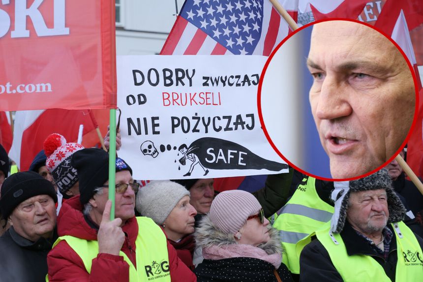 protest "Nie dla SAFE. Tak dla Polski"