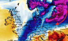 Anomalia temperatury mierzona na wysokości 2 m nad powierzchnią gruntu 15.02