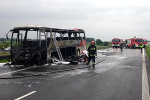 Rzeszów. Pożar autobusu na autostradzie A4|undefined
