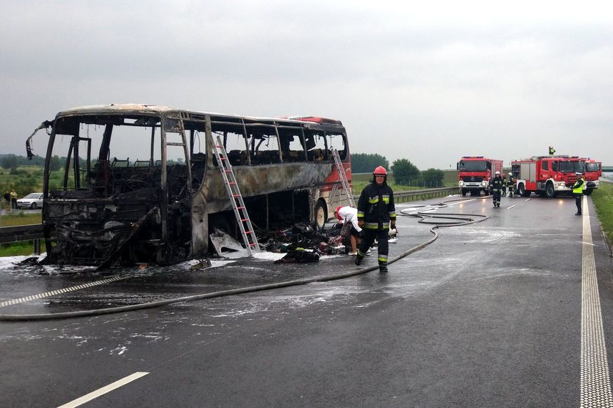 Rzeszów. Pożar autobusu na autostradzie A4|undefined
