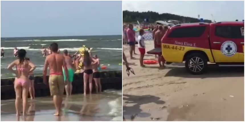 Łeba. Uratowano ojca z córką, którzy prawie utonęli szukając zabawki|undefined