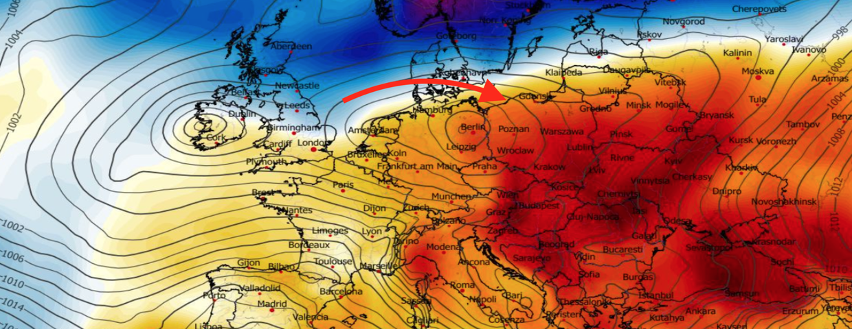 Anomalia temperatury na poziomie ciśnienia 850 hPa 12.02