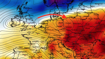 Anomalia temperatury na poziomie ciśnienia 850 hPa 12.02