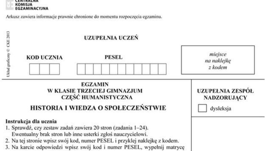 Egzamin gimnazjalny 2017 historia i WOS odpowiedzi, arkusze|undefined