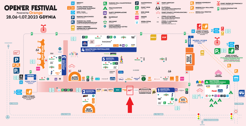 Opener Festival 2023 strefa Radia ZET mapa