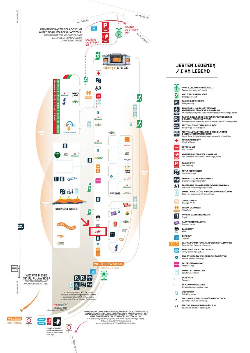 Orange Warsaw Festival 2023 mapa