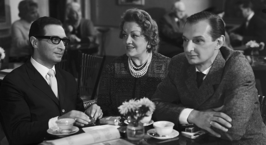 Leopold Tyrmand, Barbara Halmirska, Stefan Rydel, fot. Film Polski