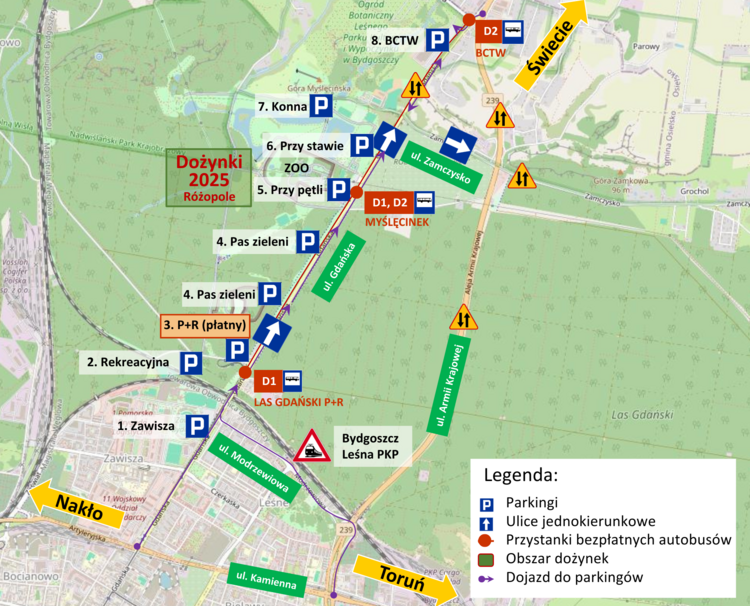 Organizacja ruchu na dożynki w Bydgoszczy