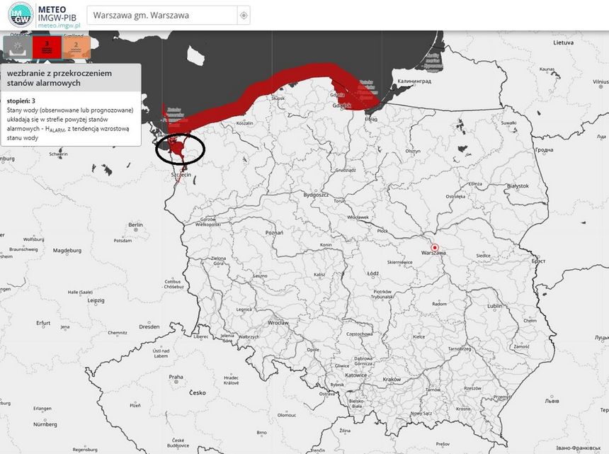 Ostrzeżenie 3. stopnia dla Bałtyku