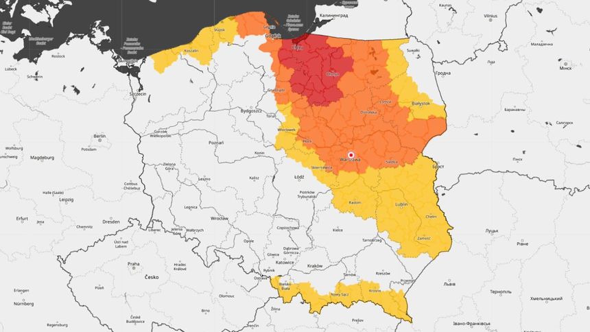 mapa ostrzeżeń