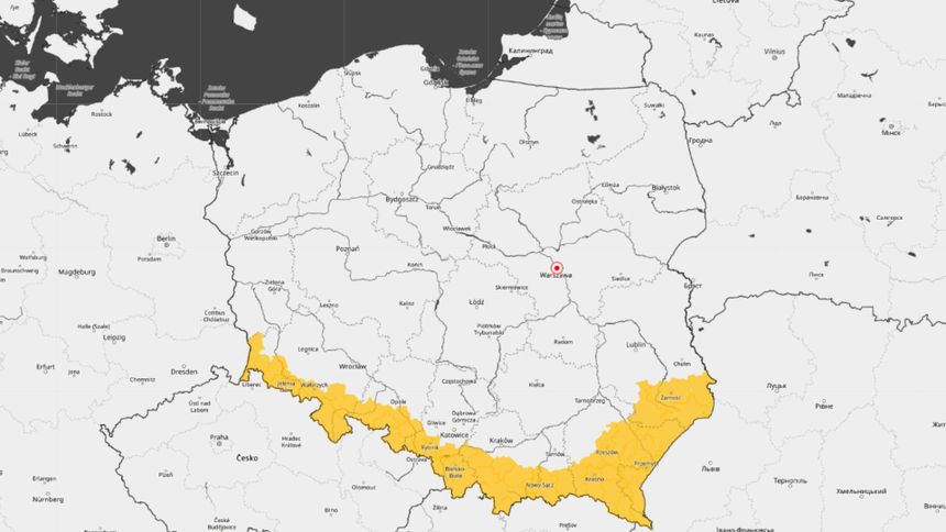 Ostrzeżenie meteorologiczne I stopnia IMGW
