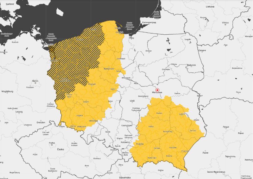 Ostrzeżenie hydrologiczne I stopnia IMGW