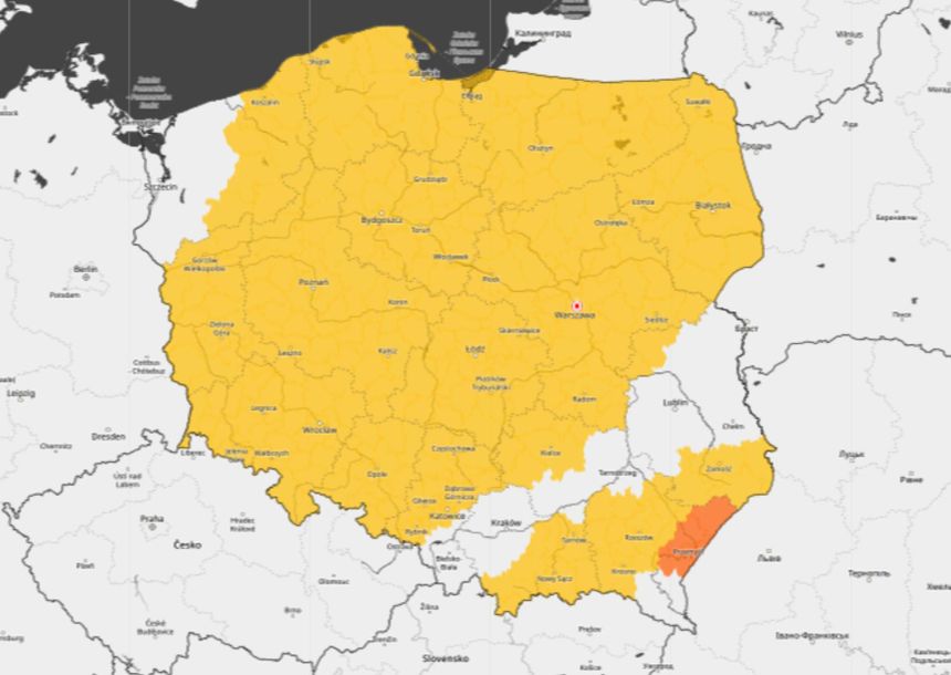 Ostrzeżenie przed burzami IMGW