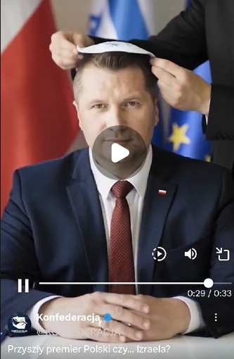 Kontrowersyjny spot uderzający w Przemysława Czarnka pojawił się na kanałach Konfederacji, ale został z nich usunięty.