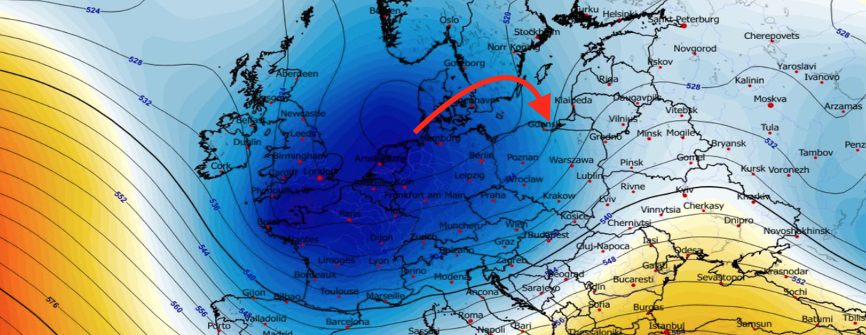 Anomalia wysokości geopotencjalnej na poziomie 500 hPa (dm) 28.02